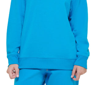 Calvin Klein Women's Embroidered Logo Pullover Sweatshirt Blue Size Large