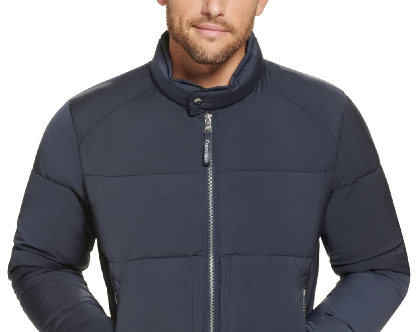 Jaqueta Masculina Calvin Klein Stretch Medium Weight Moto Azul Tamanho Médio