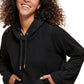 Calvin Klein Moletom com Capuz Raglan Oversized Feminino - Preto - Tamanho Grande