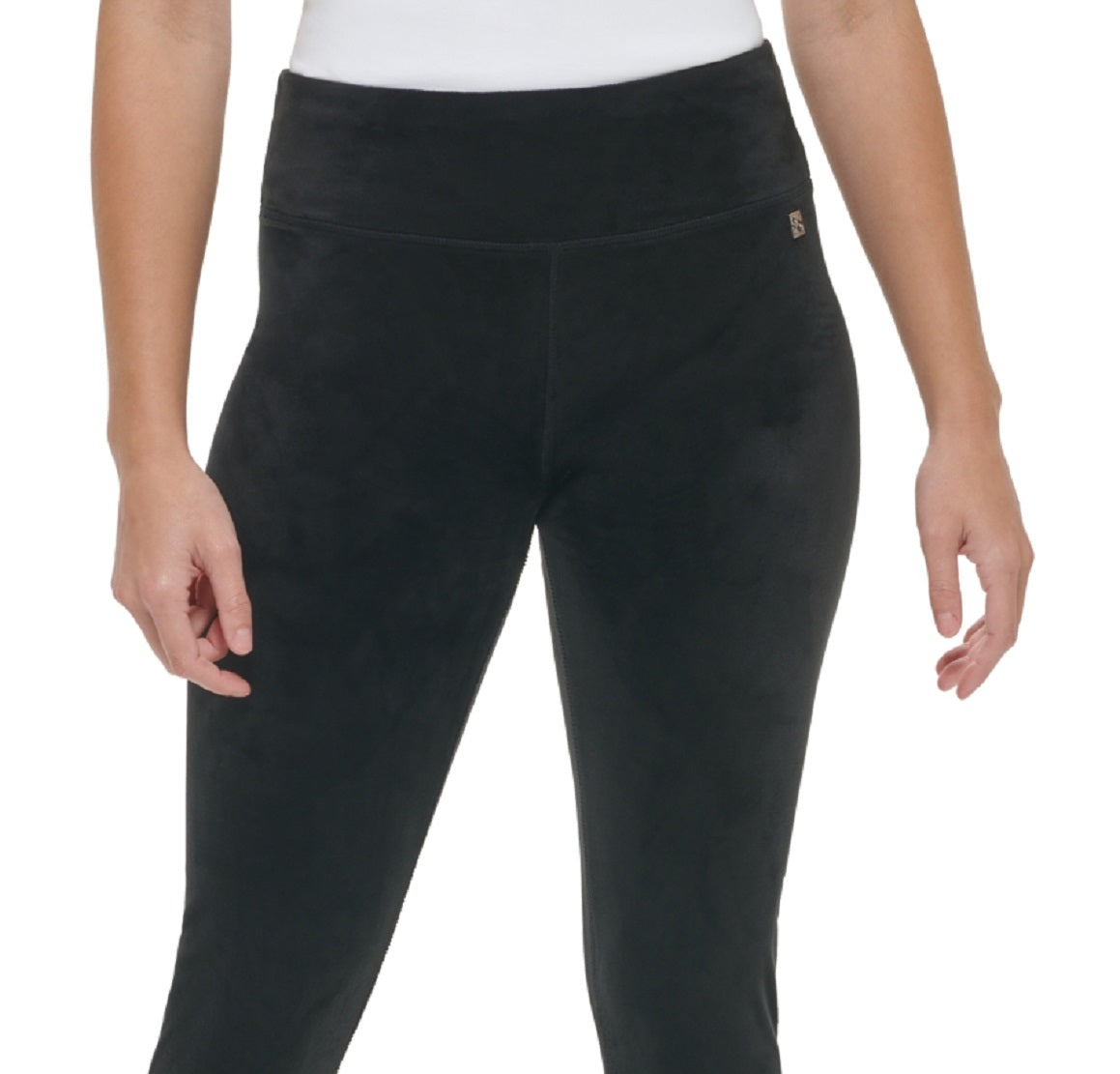 Calça legging feminina Calvin Klein de veludo preta tamanho extragrande