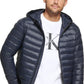 Jaqueta Calvin Klein Masculina com Capuz e Acolchoado, Dobrável, Azul, Tamanho Médio