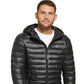 Jaqueta Calvin Klein Masculina com Capuz e Acolchoado, Dobrável, Preta, Tamanho P