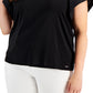Blusa Calvin Klein Feminina Manga Flutter Preta Tamanho 3X