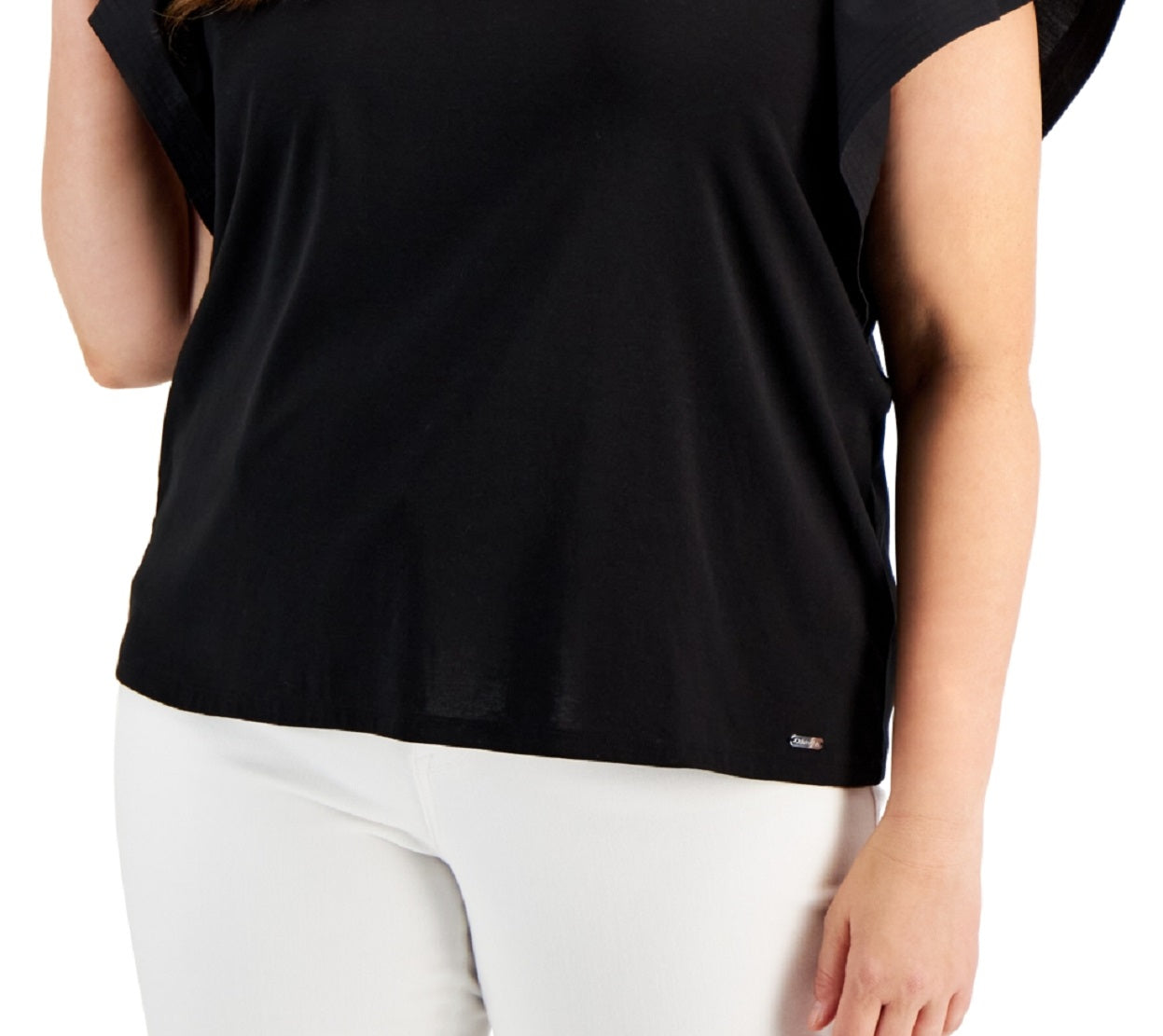 Blusa Calvin Klein Feminina Manga Flutter Preta Tamanho 3X