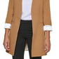 Calvin Klein Blazer Feminino Frente Aberta Manga 3/4 Marrom Tamanho 4 Petite