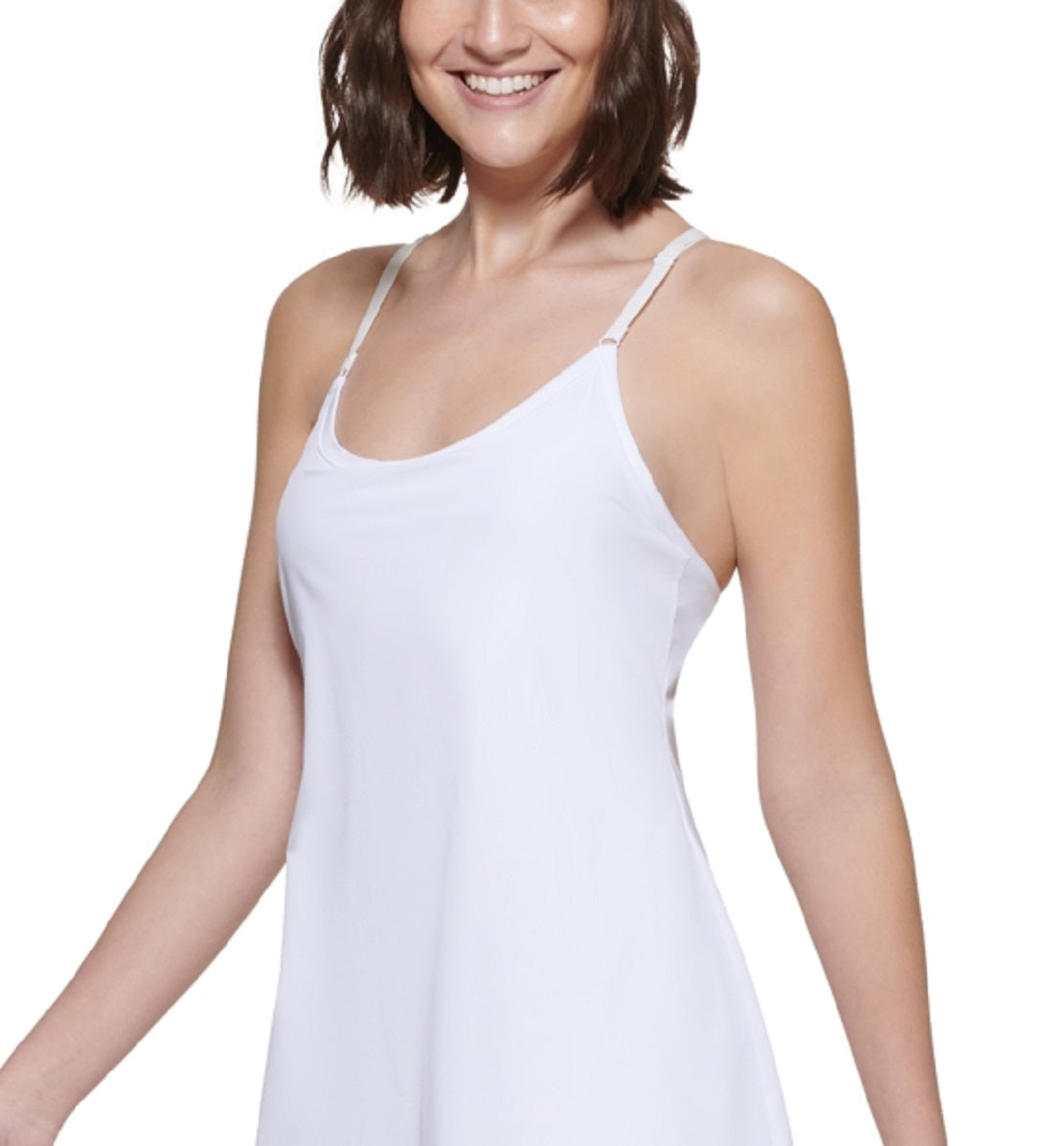 Vestido de exercício feminino Calvin Klein Pickleball, branco, tamanho extragrande