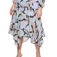 Vestido midi envelope estampado com ombros bufantes Calvin Klein feminino, preto, tamanho 8