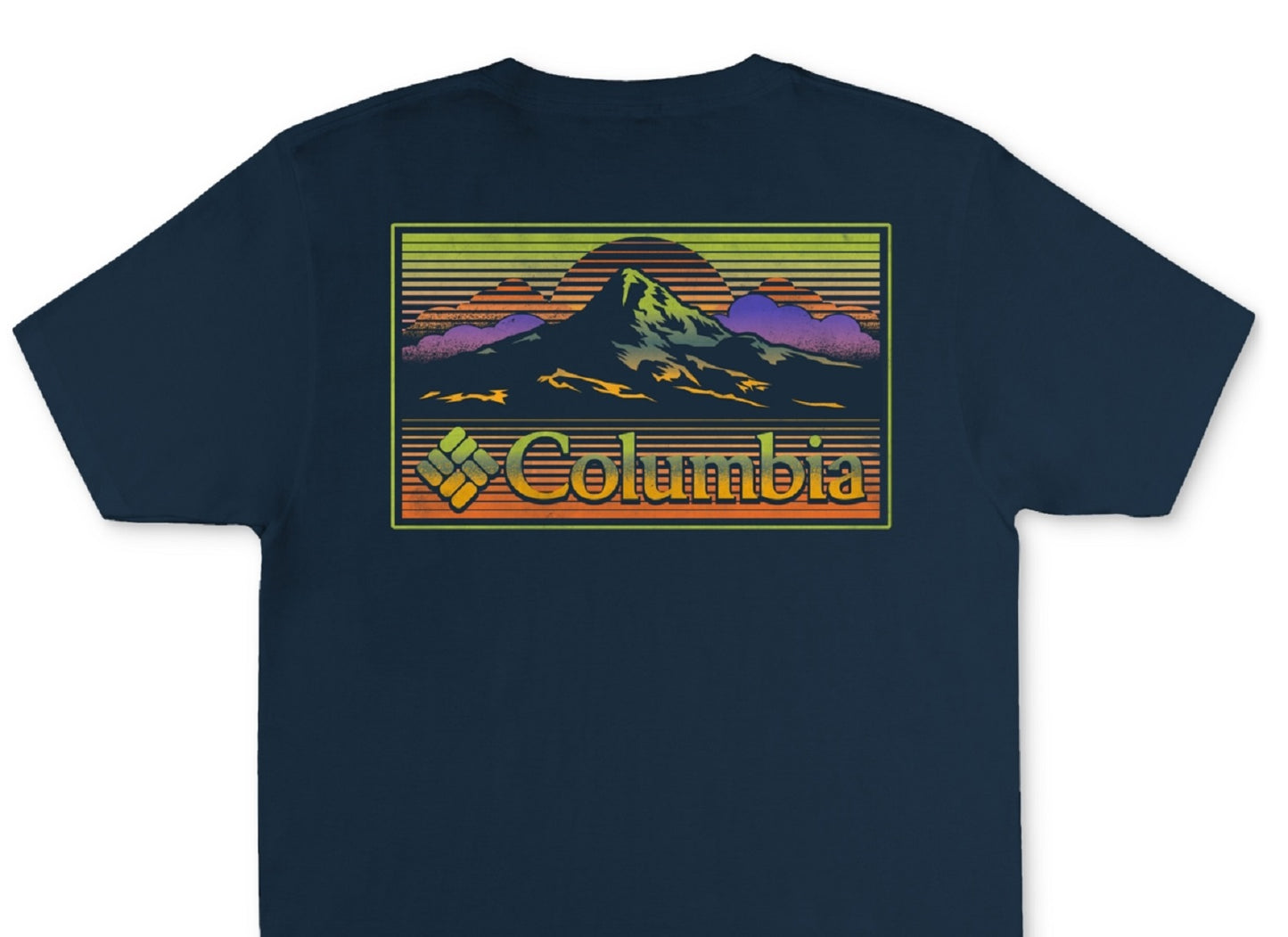 Camiseta gráfica masculina Columbia azul tamanho pequeno