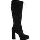 Bota feminina Steve Madden Marcello salto bloco preta tamanho 8 M