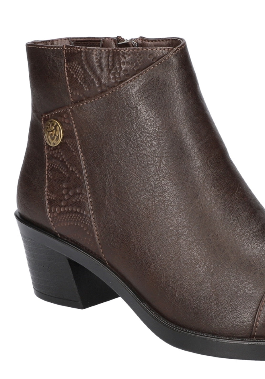 Botas femininas Easy Street Bean Ankle Boots Marrom Tamanho 6 M