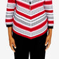 Alfred Dunner Suéter assimétrico xadrez texturizado feminino, tamanho grande, vermelho