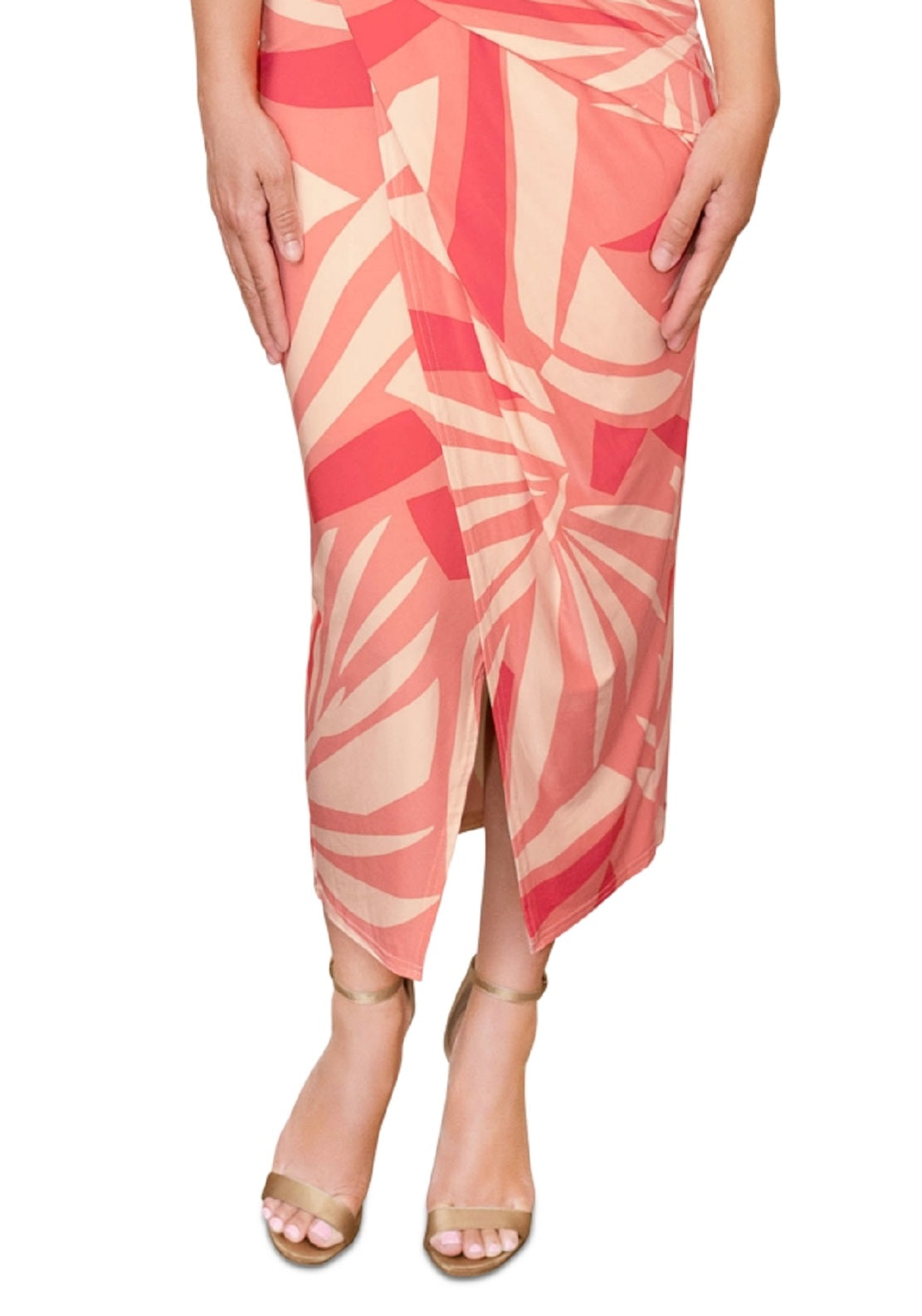 Vestido midi listrado sem mangas feminino Rachel Roy, rosa, tamanho pequeno