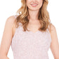 Blusa feminina Vince Camuto com estampa animal e decote em V, bege, tamanho grande
