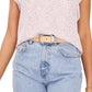 Blusa feminina Vince Camuto com estampa animal e decote em V, marrom, tamanho X-S