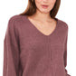 Suéter feminino Vince Camuto com costura aconchegante, roxo, tamanho extragrande