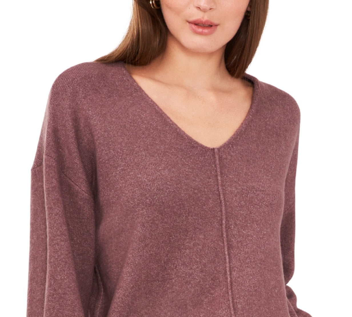 Suéter feminino Vince Camuto com costura aconchegante, roxo, tamanho extragrande