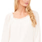 Blusa CeCe Feminina Crinkle Clip Dot Branca Tamanho Médio