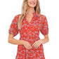 Vestido babydoll com estampa floral feminino CeCe vermelho tamanho médio