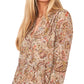 Vestido Vince Camuto Feminino Mangas Compridas com Decote em V Marrom Tamanho Médio