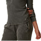 Blusa Henley de malha waffle com botões frontais quentes Bass Outdoor para mulheres, verde