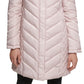 Casaco feminino Kenneth Cole com capuz e acabamento em pele sintética, rosa, tamanho grande