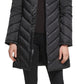 Casaco acolchoado com capuz e acabamento em pele sintética Kenneth Cole feminino, preto, tamanho grande