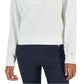Tommy Hilfiger Moletom feminino curto com zíper 1/2, branco, tamanho GG