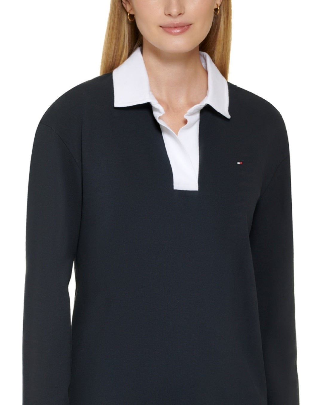Vestido Tommy Hilfiger Feminino Johnny Collar Rugby Azul Tamanho X-G