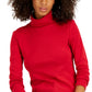 Tommy Hilfiger Blusa Feminina Manga Longa Algodão Gola Alta Vermelha Tamanho Médio