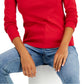 Tommy Hilfiger Blusa Feminina Manga Longa Algodão Gola Alta Vermelha Tamanho Médio