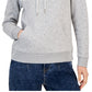 Tommy Hilfiger Moletom feminino com logo e bolso frontal, manga comprida, cinza, tamanho GG