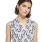 Blusa Calvin Klein Feminina Estampada Sem Mangas Gola V Cinza Tamanho Médio