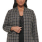 Jaqueta Calvin Klein Feminina Xadrez Tweed Topper Preta Tamanho 22W