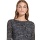 Blusa Calvin Klein Feminina Manga Longa Estampada em Malha Preta Tamanho Médio
