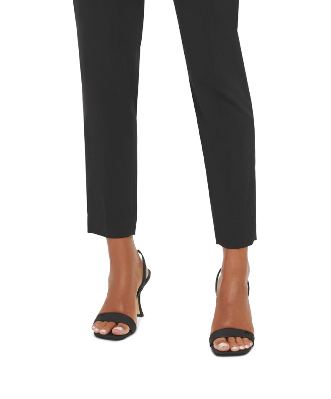 Calça Calvin Klein Lux com Cintura Amarrada, Preta, Tamanho 16