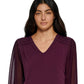 Blusa Calvin Klein Feminina Gola V Manga Chiffon Roxa Tamanho X-G