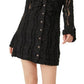 Vestido curto de renda com manga comprida Shayla da Free People para mulheres, preto, tamanho médio