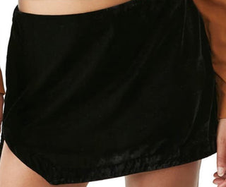Minissaia de veludo Annalise com abertura lateral, preta, tamanho 0, para mulheres, da Free People