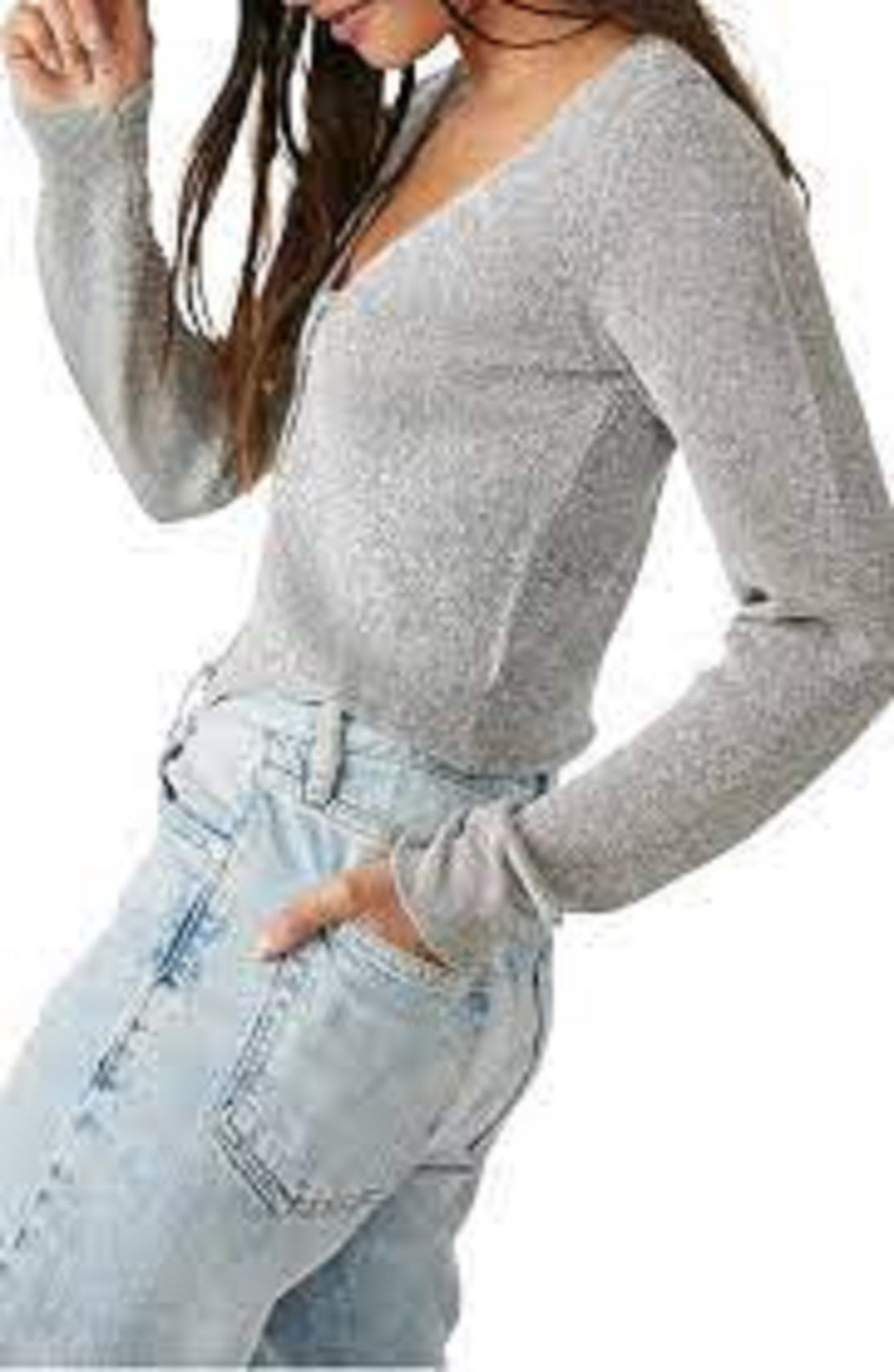 Cardigan Emmaline Metallic Feminino Free People Cinza Tamanho Médio