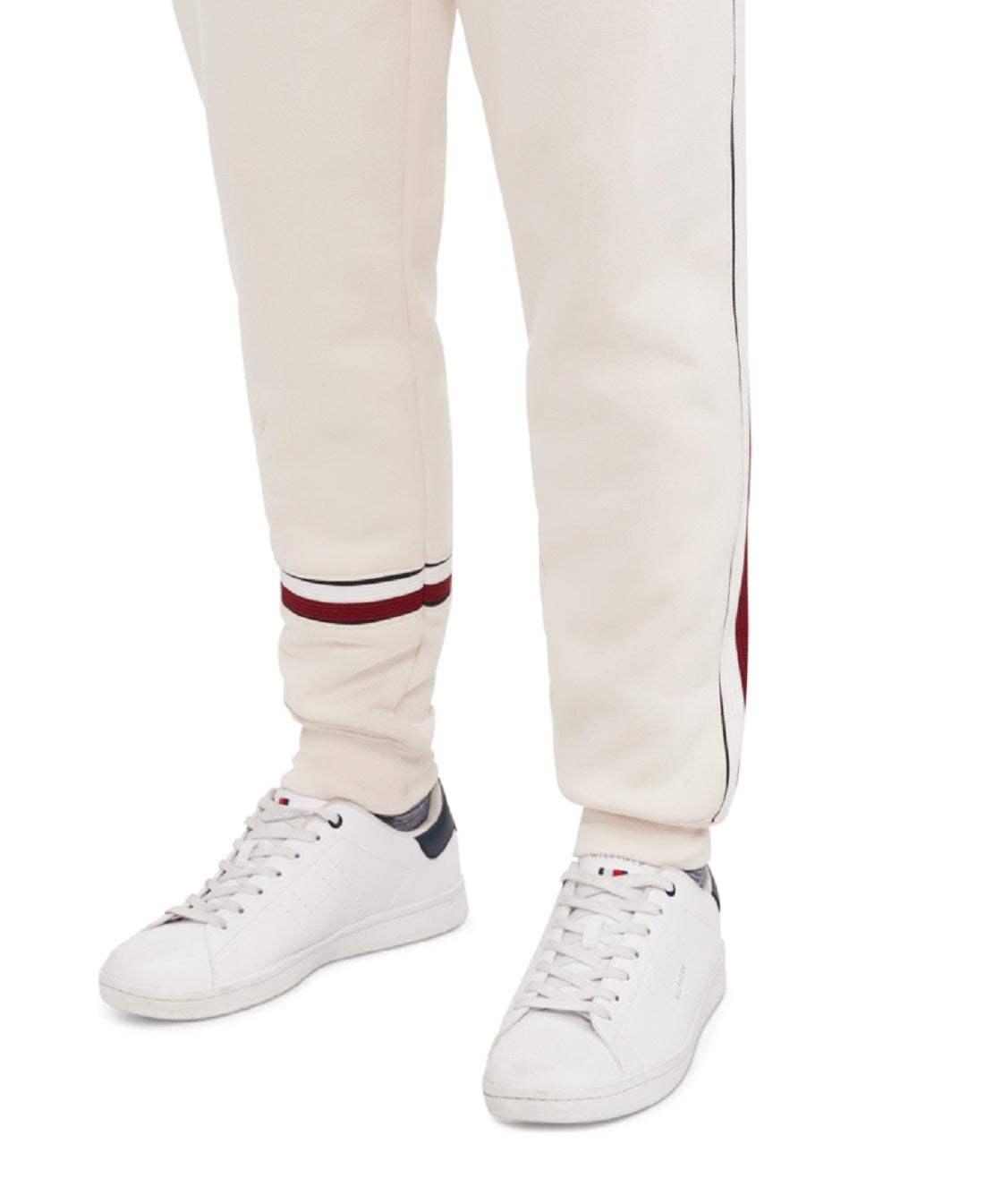 Calça de moletom masculina Tommy Hilfiger New Global Stripe Jogger marrom tamanho GG