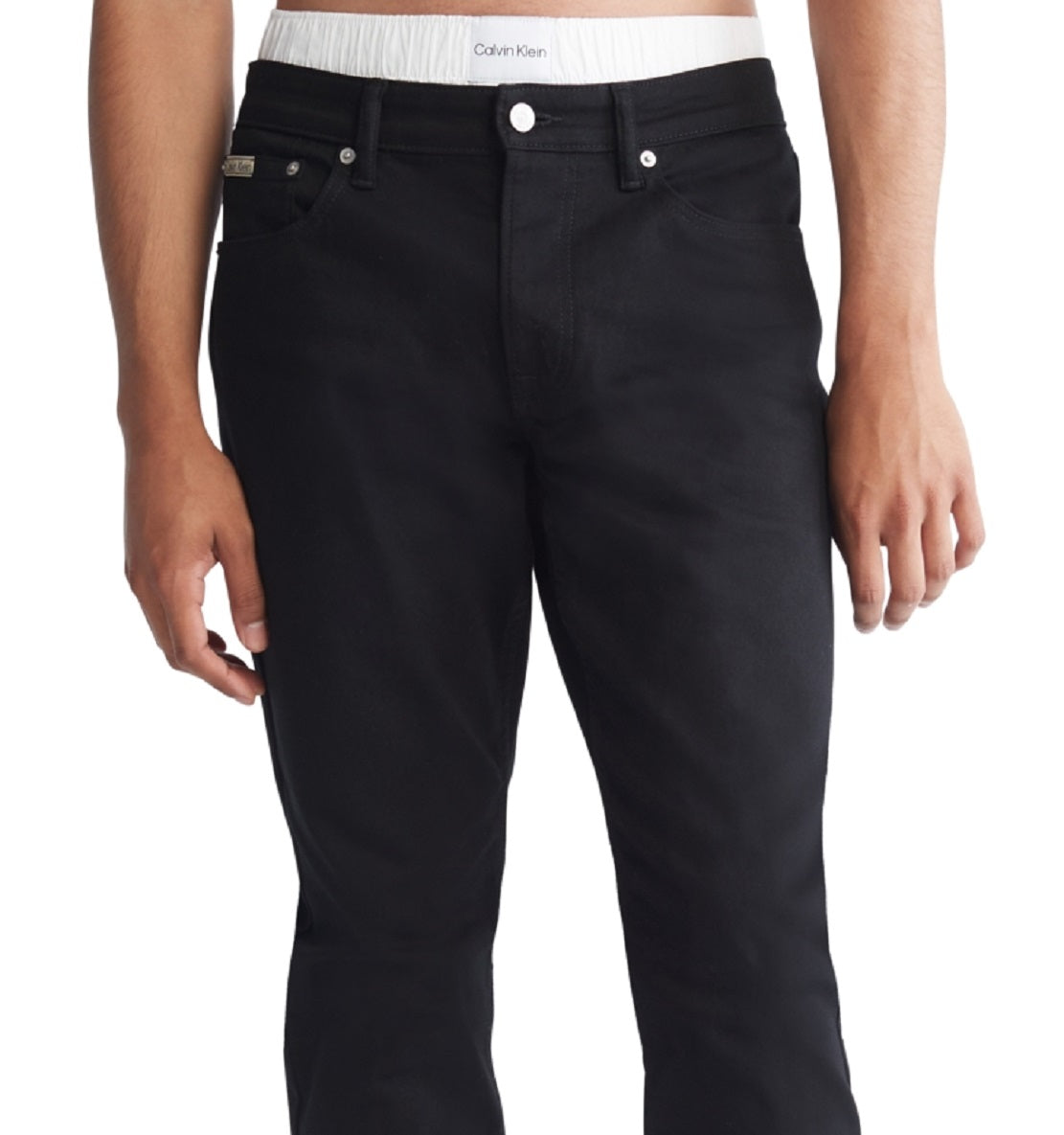 Calça Jeans Calvin Klein Masculina Slim Fit Stretch Preta Tamanho 29X30