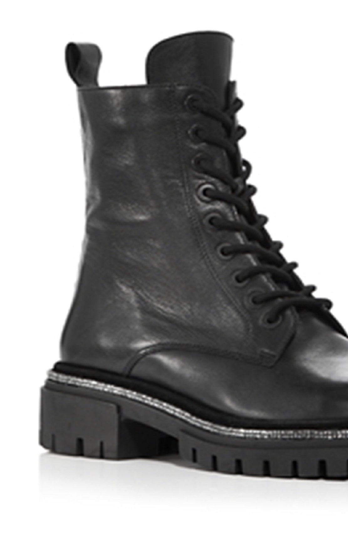 Botas femininas Aqua Aria com acabamento em strass, pretas, tamanho 9 M