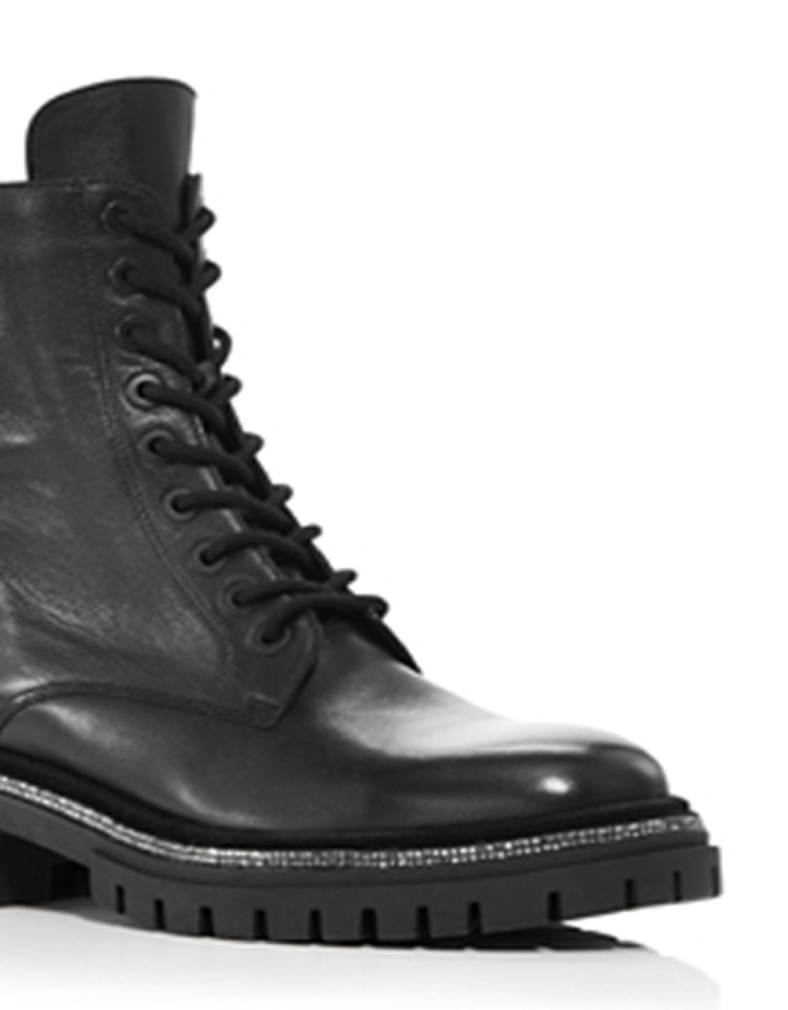 Botas femininas Aqua Aria com acabamento em strass, pretas, tamanho 9 M