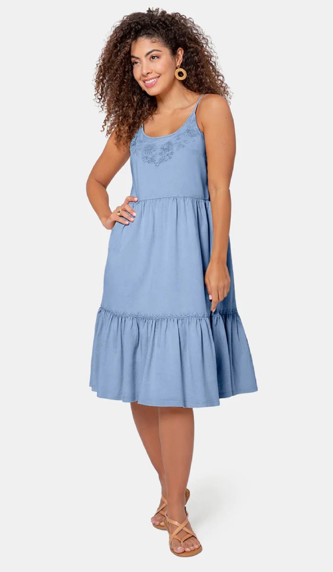 Vestido Esmeralda Leota Feminino em Chambray Lord &amp; Taylor Azul