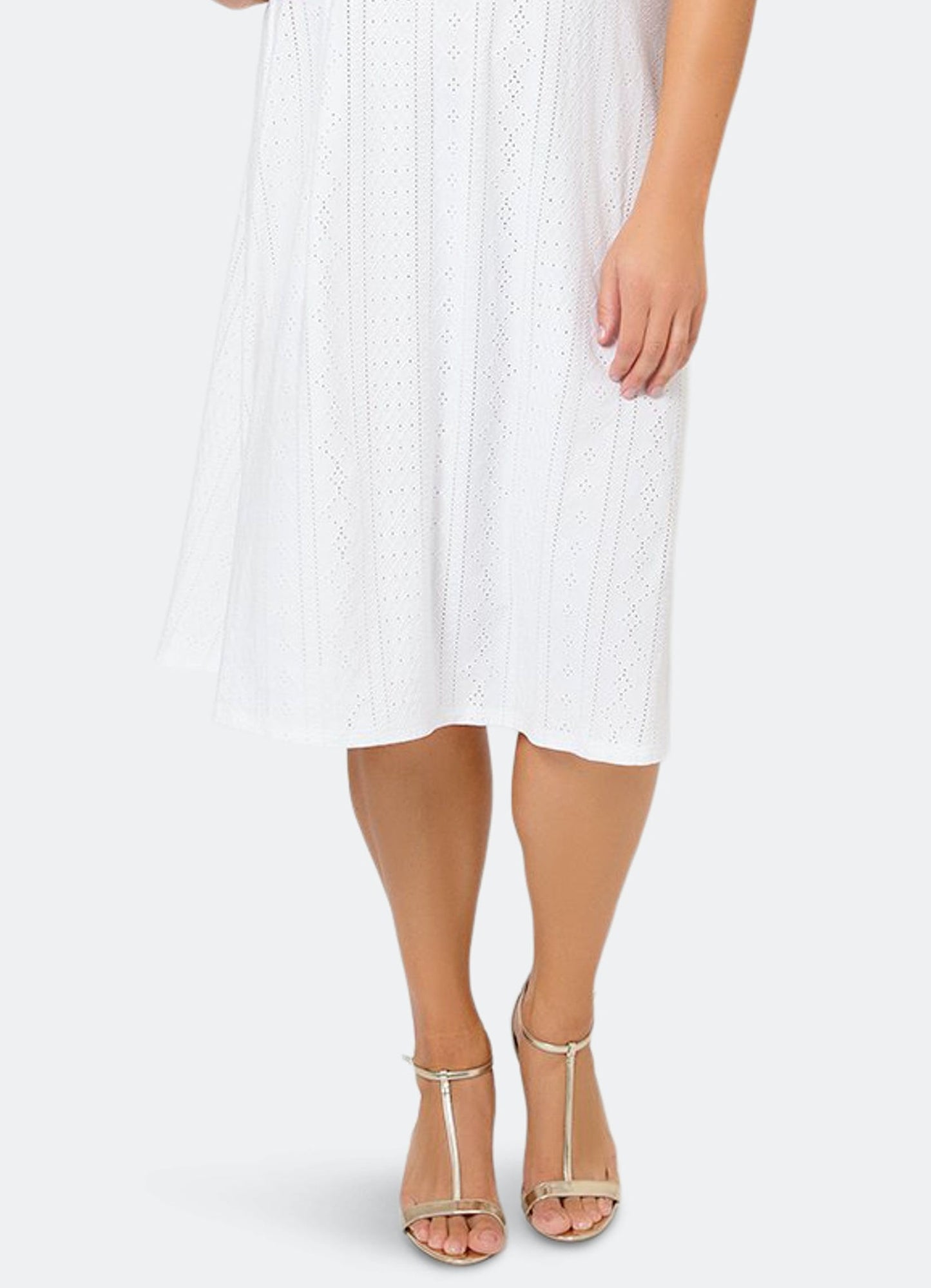Vestido Aaliyah com ilhós Leota Feminino Branco (Curvo) 2X