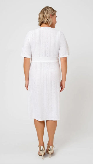 Vestido feminino Leota Solid Lord &amp; Taylor Aaliyah, branco, tamanho 3X