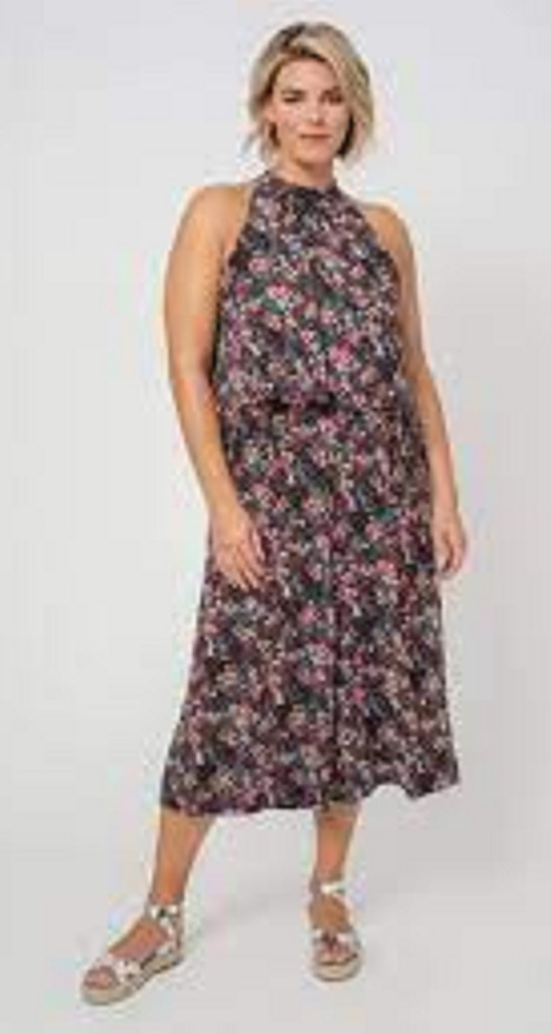 Macacão curto feminino Leota Confetti Floral e Taylor Skyler, preto, tamanho 2X