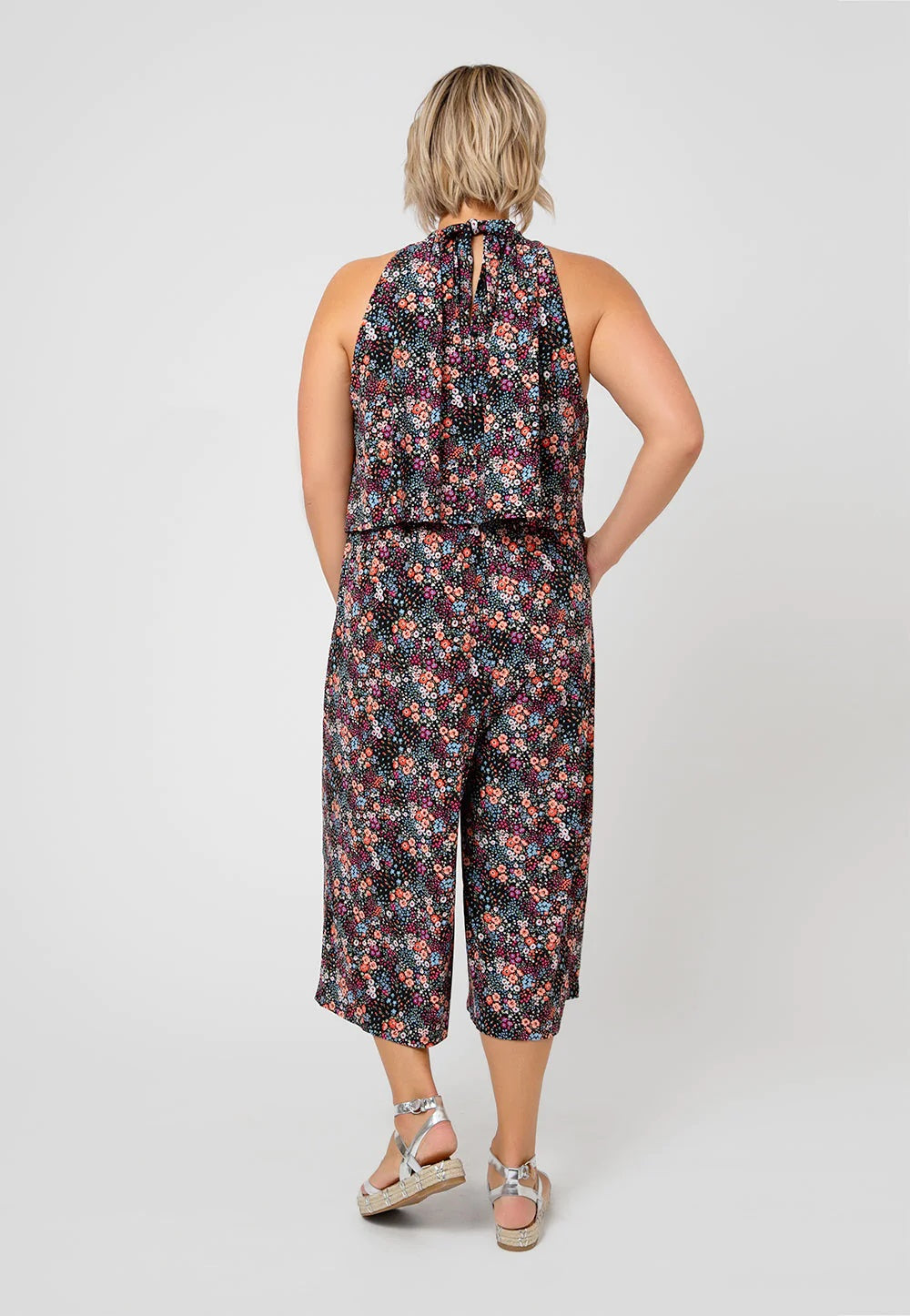 Macacão curto feminino Leota Confetti Floral e Taylor Skyler, preto, tamanho 2X