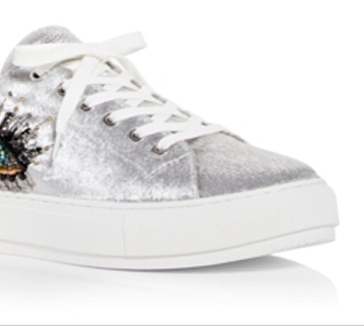 Tênis plataforma feminino Kurt Geiger London Laney Eye com detalhes prateados, tamanho 8 M