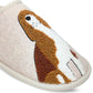 Pantufas bordadas Radley &amp; Friends femininas da Radley London, bege, tamanho 10 M